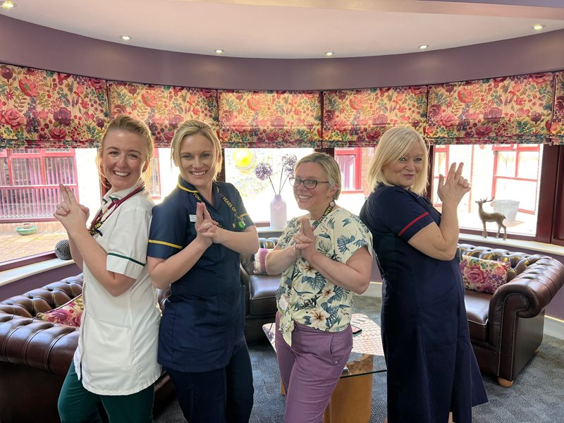 Lindsey Lodge Operational Matron Karen Andrew is pictured (right) with left to right: Advanced Care Practitioner Sarah Hodge; Trainee Advanced Care Practitioner Nurse Sophie Clifford and Medical Director Dr Lucy Adcock.
