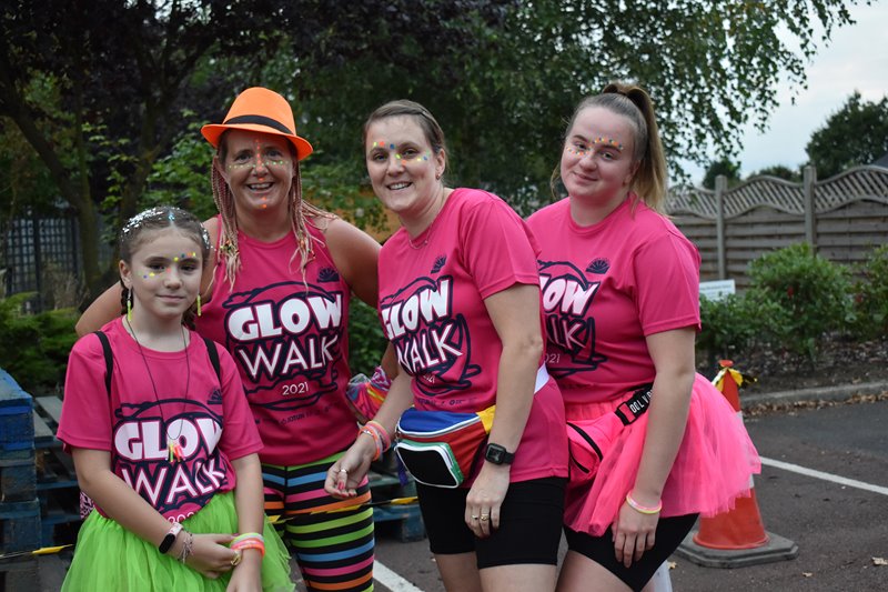 Zumba teacher Penny Goulding is pictured with Glow Walkers at the event.