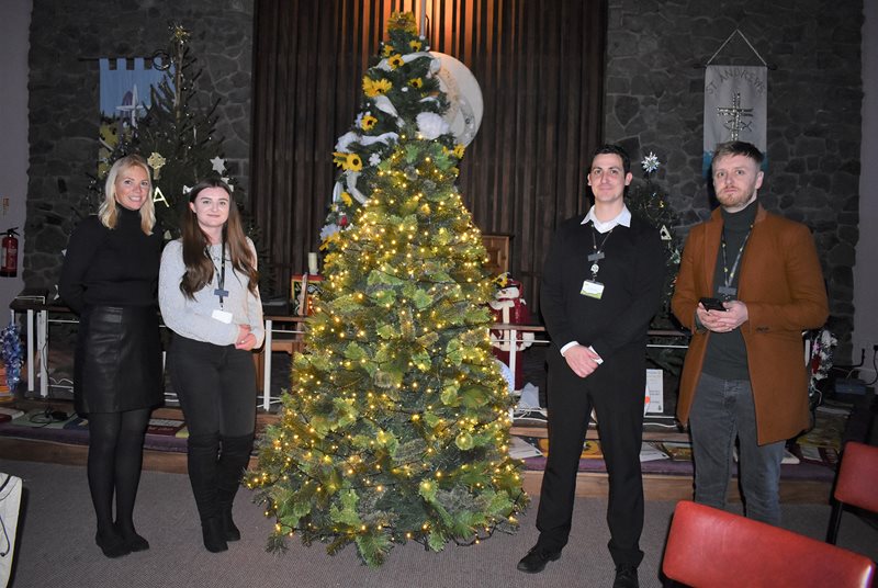 (From left to right) Lindsey Loge Hospice Fundraiser Selina Doyle, Fundraising Assistant Sophie Boyd, Fundraiser Peter Dennis and Head of Fundraising Tom Moody are pictured making preparations for the Lindsey Lodge Hospice Light up a Life Service.
