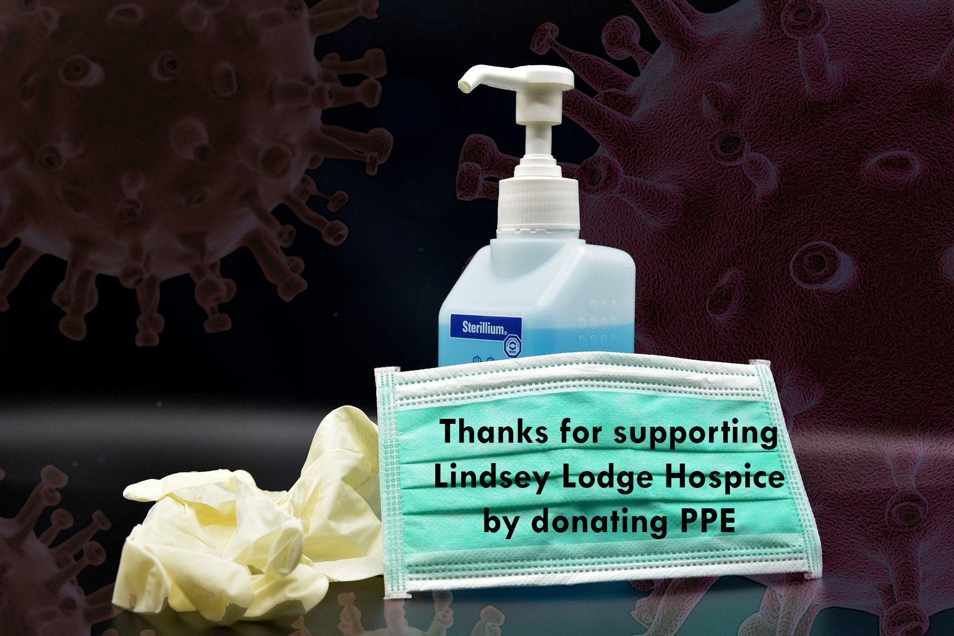 image showing PPE with message of thanks