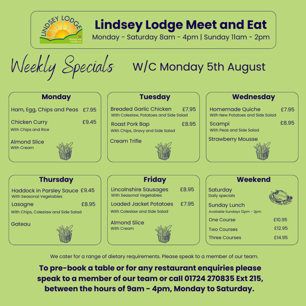 Lindsey Lodge Hospice - Dine with us
