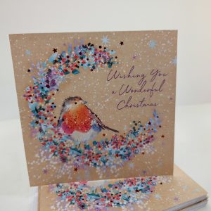 SOLD OUT - Crescent Wreath and Robin Christmas Cards (Pack of 10)